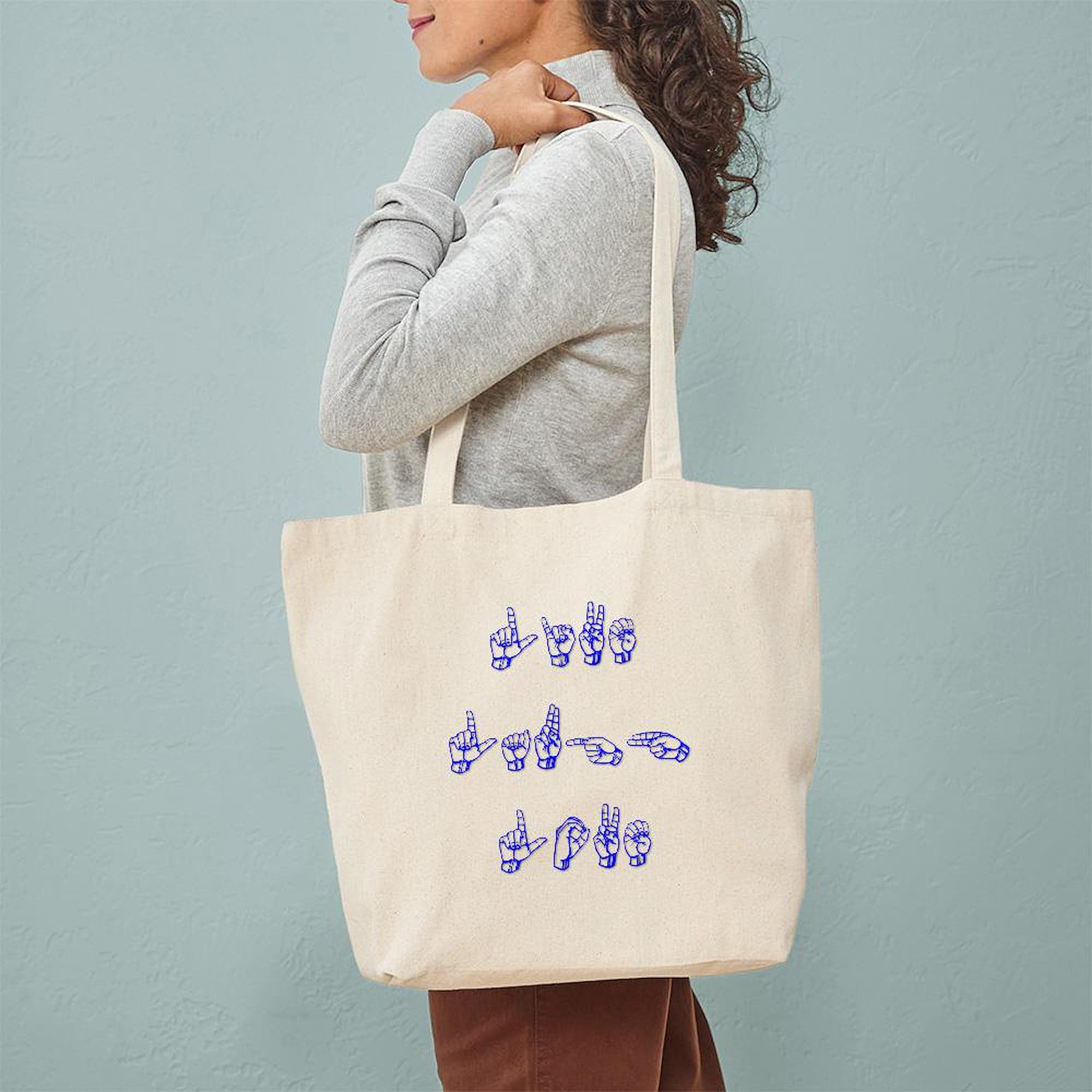 Live Laugh Love Vertical Tote Bag - Natural Canvas Reusable Shopping Bag for Groceries, Beach & Everyday Use | Eco-Friendly Cotton Tote with Inspirational Quote