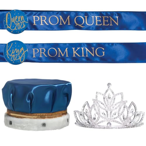 Olive Tiara/Blue Crown/Blue Sashes/Blue Buttons