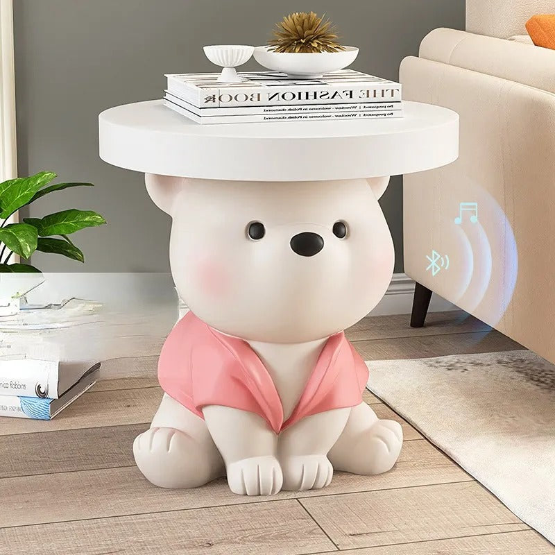 Vigorous Bear Statue - Bluetooth Speaker Side Table Decor, Handcrafted Resin Sculpture for Home & Office - Perfect for Living Room, Bedroom, or Gift Giving