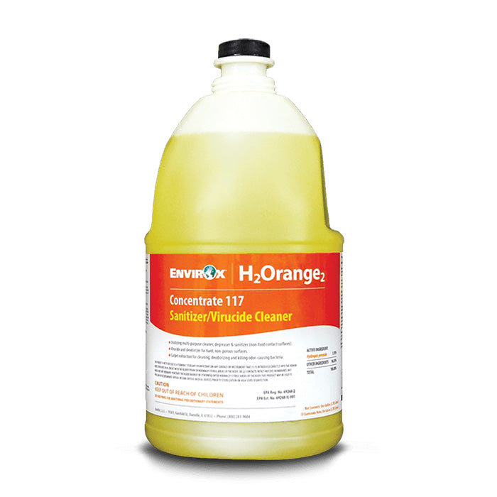 EnvirOx 117 Concentrated Multipurpose Sanitizer & Cleaner - 1 Gallon (4 Pack) - Industrial & Commercial Use for Food Service, Healthcare & Hospitality