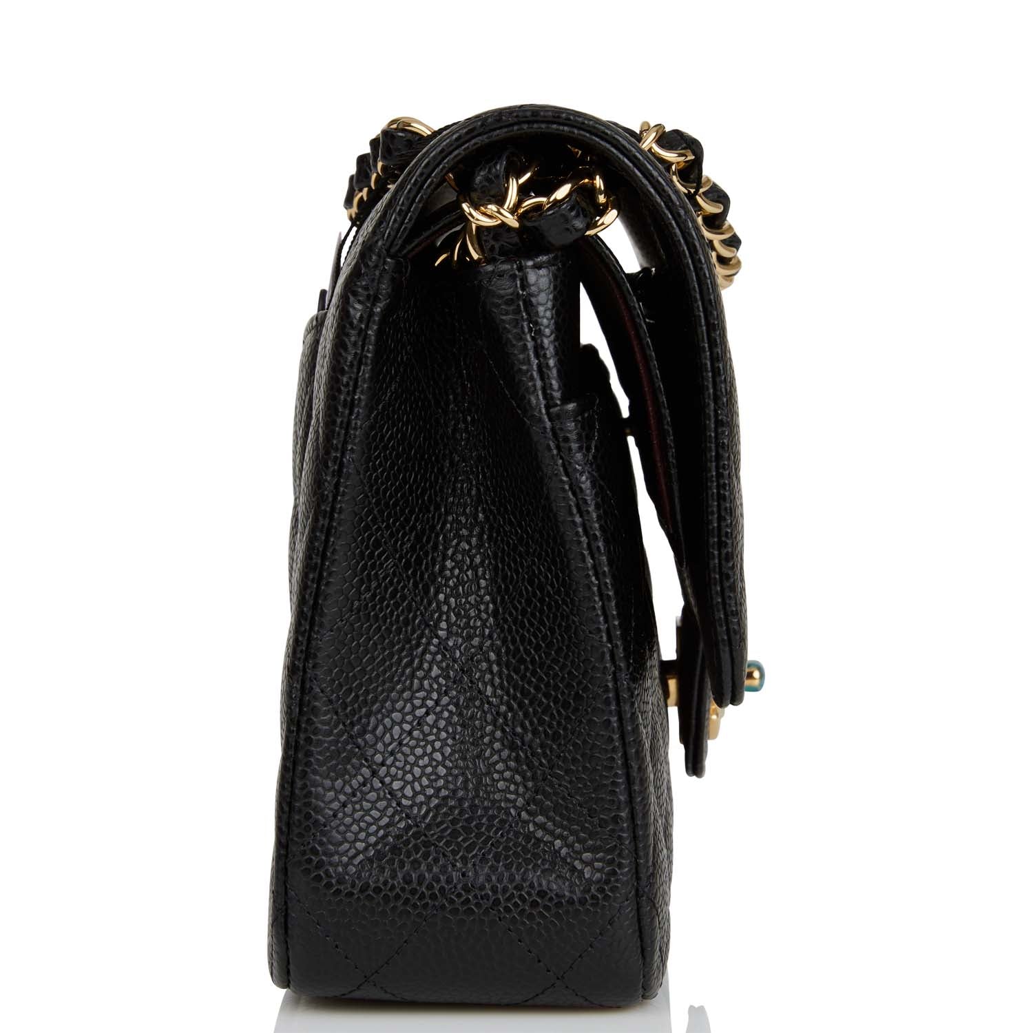 Chanel Medium Classic Double Flap Bag Black Quilted Caviar Gold Hardware - Luxury Designer Handbag for Women, Perfect for Work, Evening Events & Special Occasions