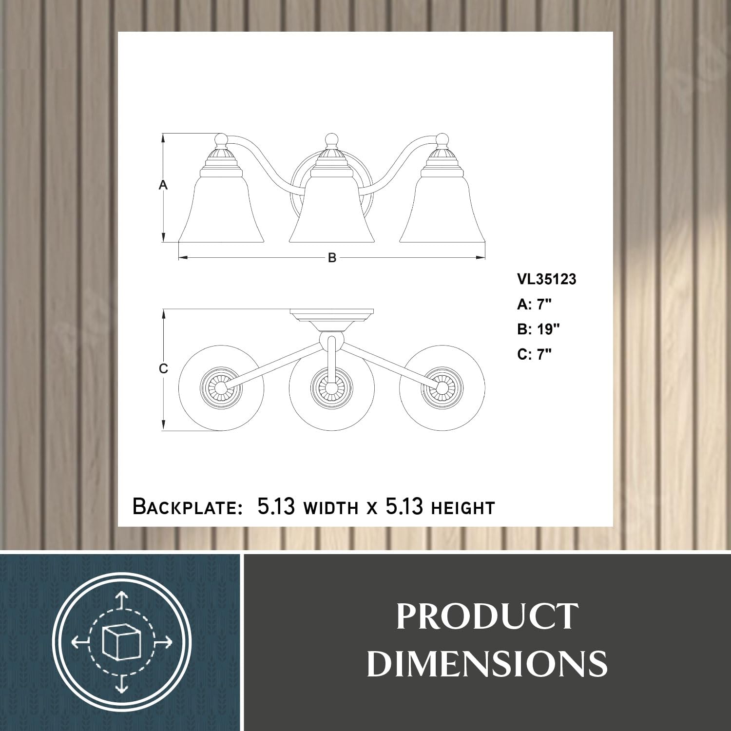 Stanford 3-Light Bronze Bathroom Vanity Light Fixture - Perfect for Modern Bathroom Lighting & Vanity Mirror Illumination