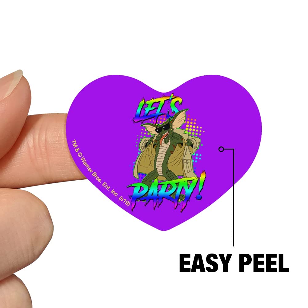 Gremlins Let's Party! Heart-Shaped Planner Stickers - Scrapbook, Calendar & Craft Decoration for DIY Projects, Bullet Journals, and Party Invitations