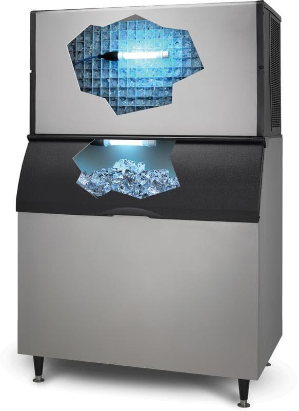 FreshAire UV Light Ice Maker with TUV Certification - Portable Countertop Ice Machine for Home, Office, and Outdoor Use