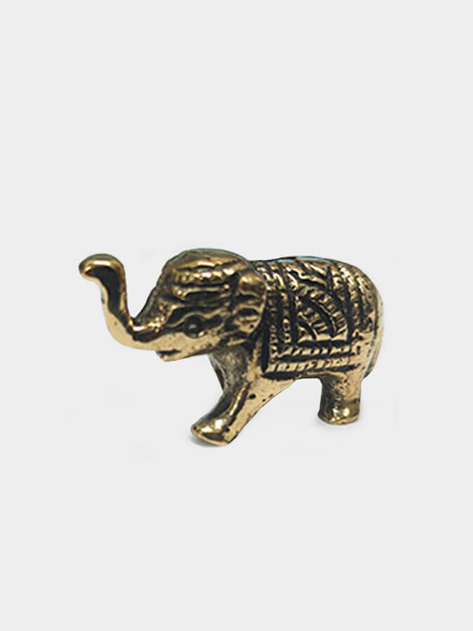 Namaste Antique Brass Elephant Incense Stick Holder - Small Handcrafted Statue for Meditation, Yoga & Home Decor | Perfect for Spiritual Practice, Gift Giving & Indian Style Interior Design