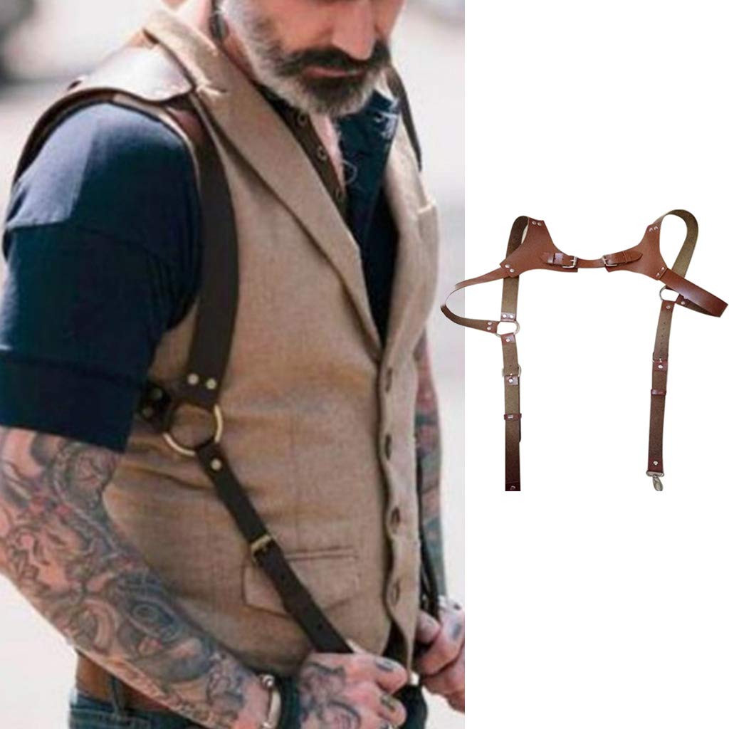 Men's Faux Leather Body Harness - Adjustable Shoulder & Chest Strap Bondage Gear for BDSM, Clubwear, Cosplay & Gothic Fashion - Perfect for Nightclubs, Fetish Parties & Costume Events