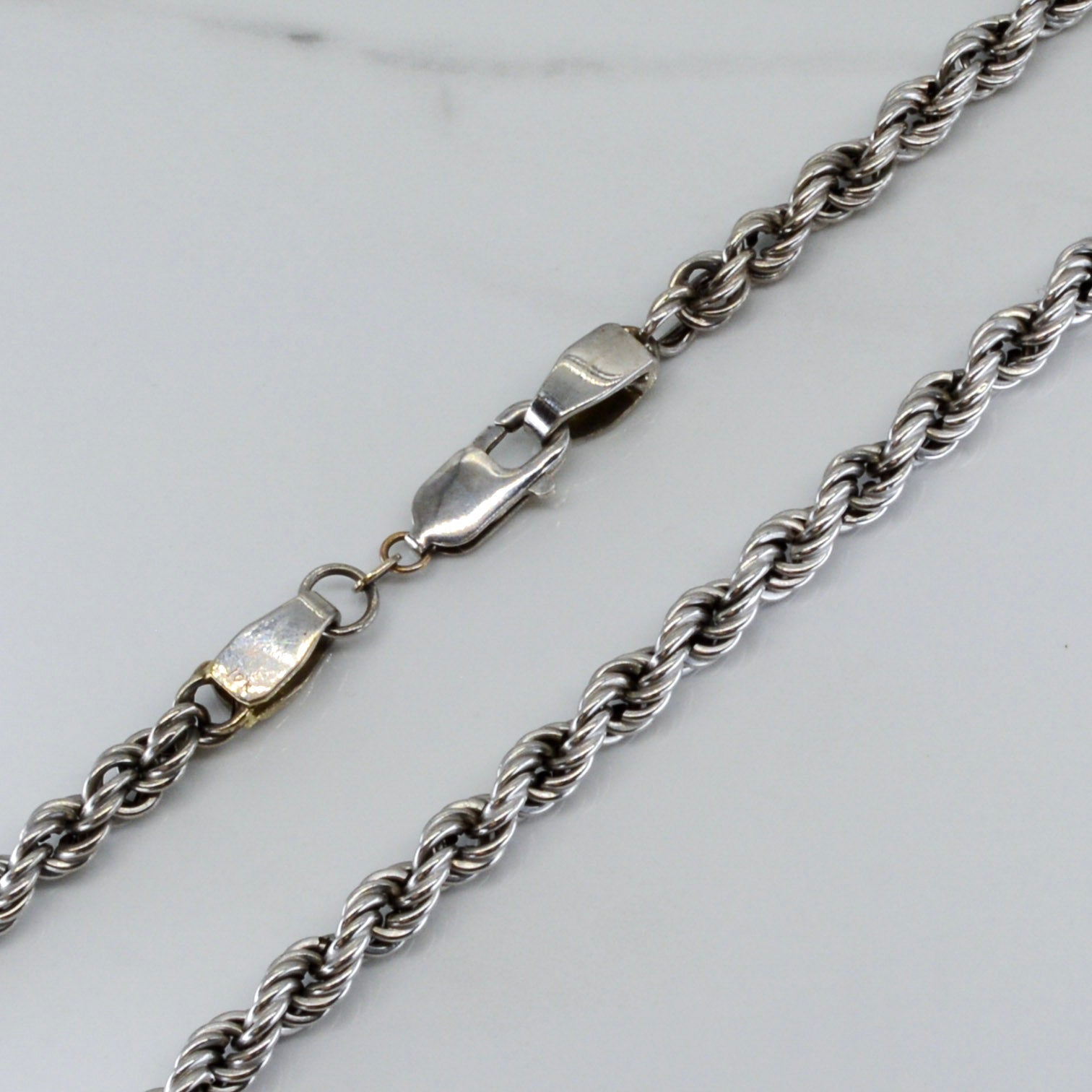 10K White Gold Rope Chain Necklace 24 Inch - Elegant Dainty Jewelry for Women, Perfect for Everyday Wear, Gift Giving & Special Occasions
