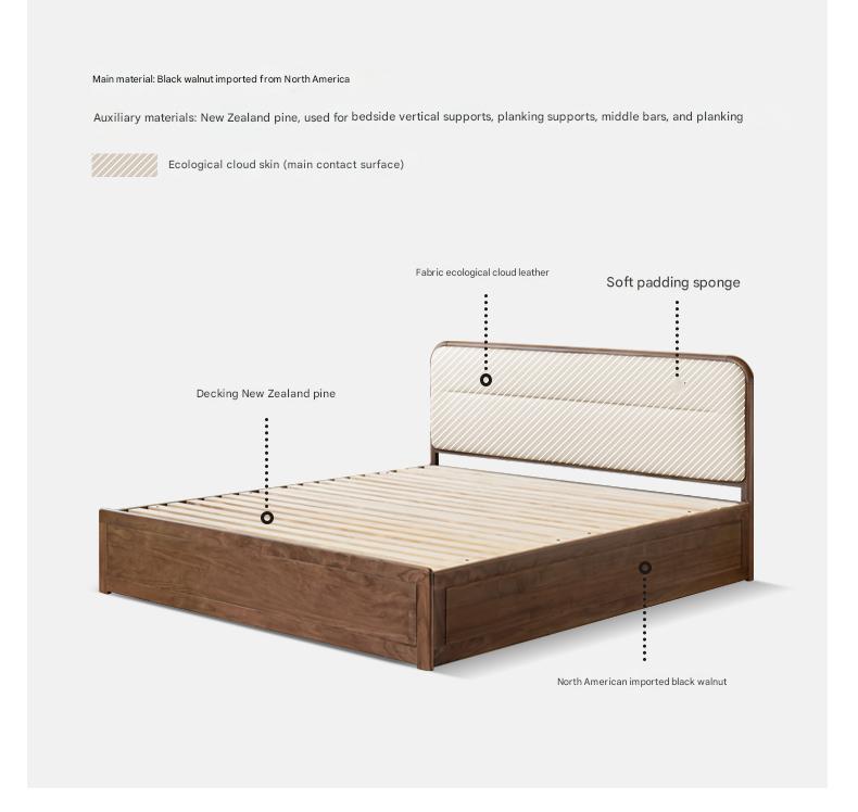 Premium Black Walnut Solid Wood Storage Box with Soft Fabric Back - Perfect for Bedroom Organization, Jewelry Storage & Home Decor