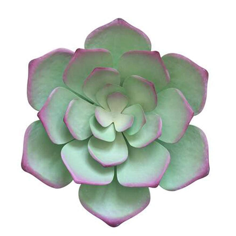 Large Metal Wall Art Decor - Floral Iron Succulent Sculpture Hanging Decoration for Home, Garden, Porch & Patio (14x14 Inches) | Elegant Wall Hanging for Living Room, Bedroom & Outdoor Spaces