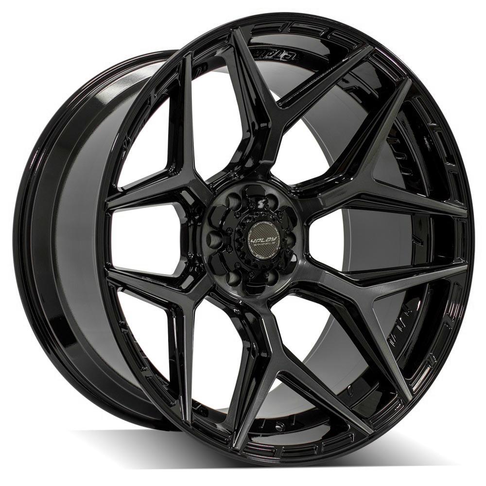 4Play Gen3 4P06 Gloss Black Wheels with Brushed Face & Tinted Clear - 24x12.0 44 Offset 6x139.7/6x135mm 106.1mm Hub - Perfect for Off-Road Trucks, SUVs, and Custom Builds