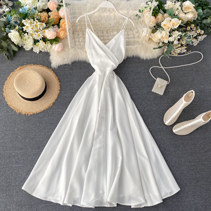 Elegant Long Skirt Summer Dress for Women - Open Back Spaghetti Strap Flowy Maxi Dress | Perfect for Beach Vacations, Date Nights & Summer Parties