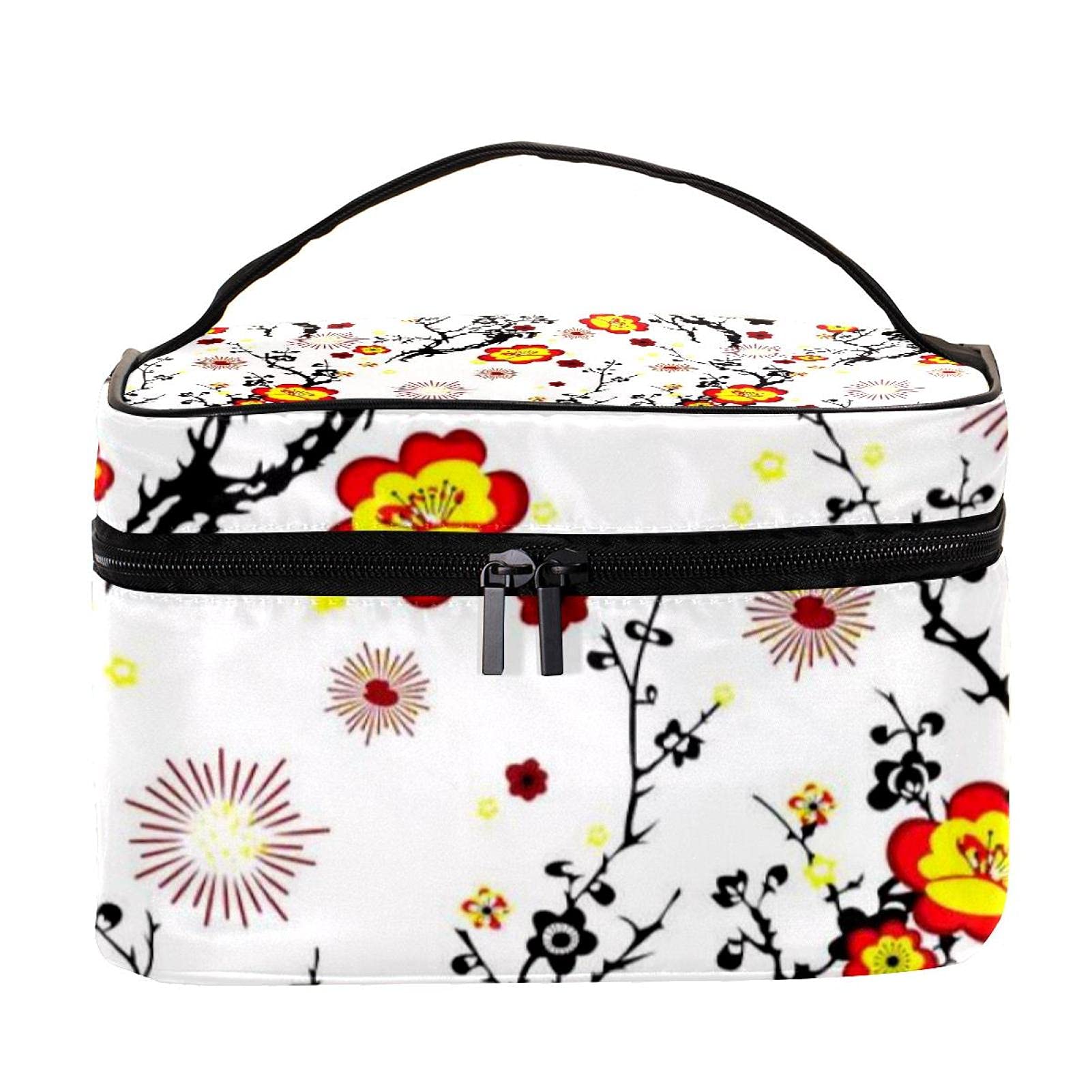 Vintage Floral Makeup Bag for Women - Large Travel Cosmetic Organizer with Zipper, Waterproof Toiletry Pouch - Perfect for Travel, Gym, and Daily Essentials Storage
