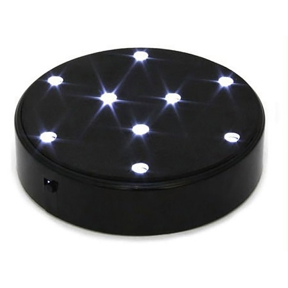 Kitosun 4-inch Round LED Uplight Lamp with 9 Super Bright LEDs - Battery Operated Vase Lighting for Centerpiece Decor (Black) | Perfect for Wedding, Party, and Home Decoration