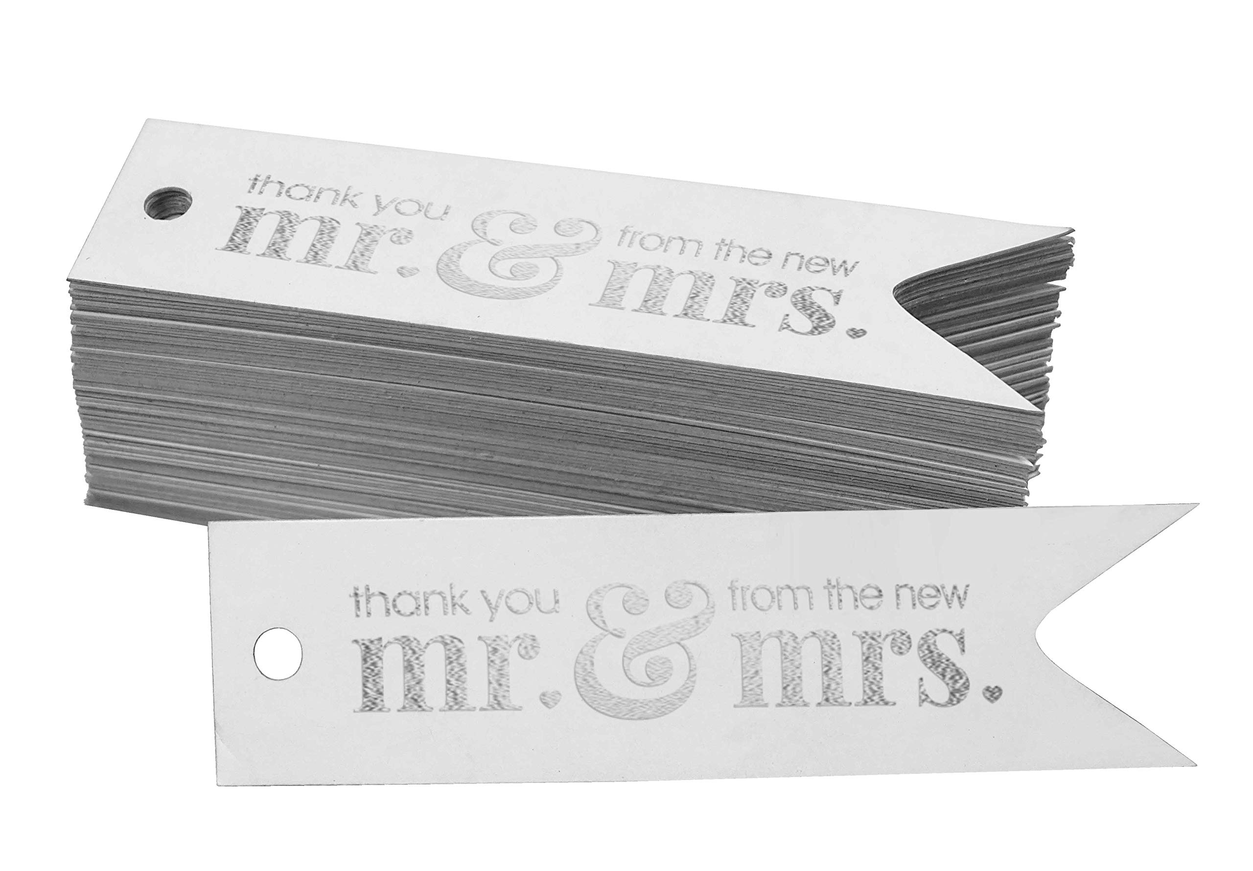50pcs Real Silver Foil Wedding Thank You Tags - Elegant Favor Hang Tags for Bridal Shower, Anniversary & Special Events - Perfect for Gift Wrapping & Party Decorations