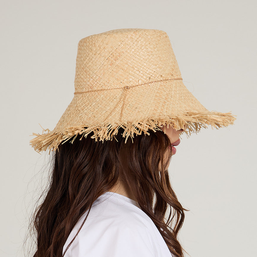 Jonah Fine Raffia Bucket Hat for Women - Summer Beach Sun Hat with Wide Brim - UV Protection & Breathable Straw Hat for Outdoor, Travel, and Vacation