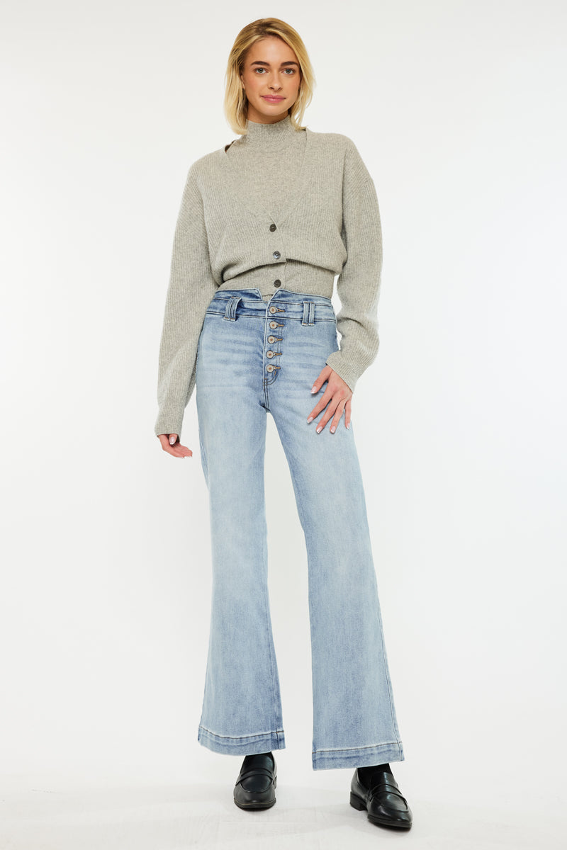 Meredith High Rise Slim Flare Jeans for Women - Stretchy Denim Pants with Bootcut Fit | Perfect for Casual Wear, Office Outfits & Night Out