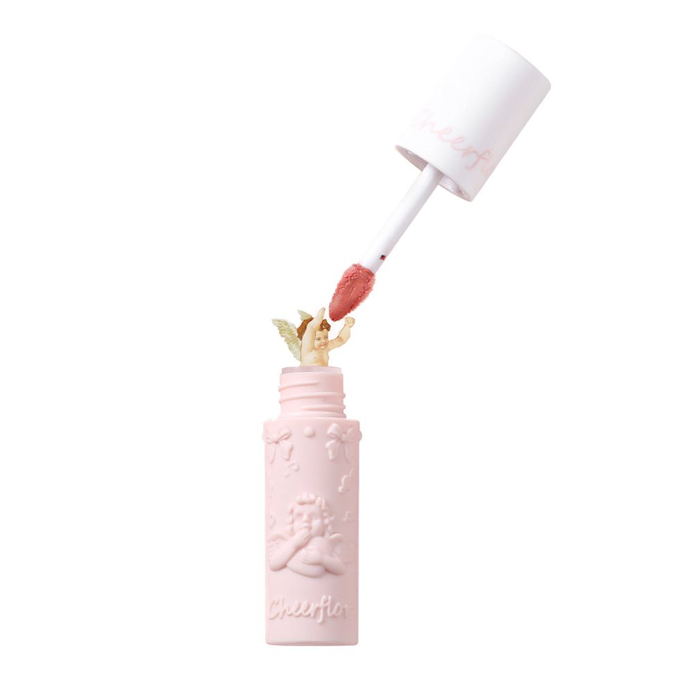 CHEERFLOR Angel Embossed Matte Lip Mud - Long Lasting Velvety Lipstick for Women, Hydrating Non-Drying Liquid Lipstick (Perfect for Date Night, Parties & Everyday Wear)