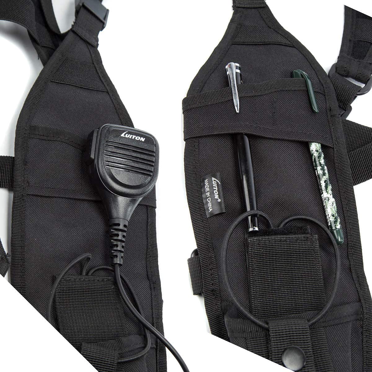 Police Firefighter Search Rescue Two-Way Radio Shoulder Harness Holster - Universal Chest Holder Vest Rig for Secure Hands-Free Communication (1 Pack) - Ideal for Emergency Response, Security, and Outdoor Adventures
