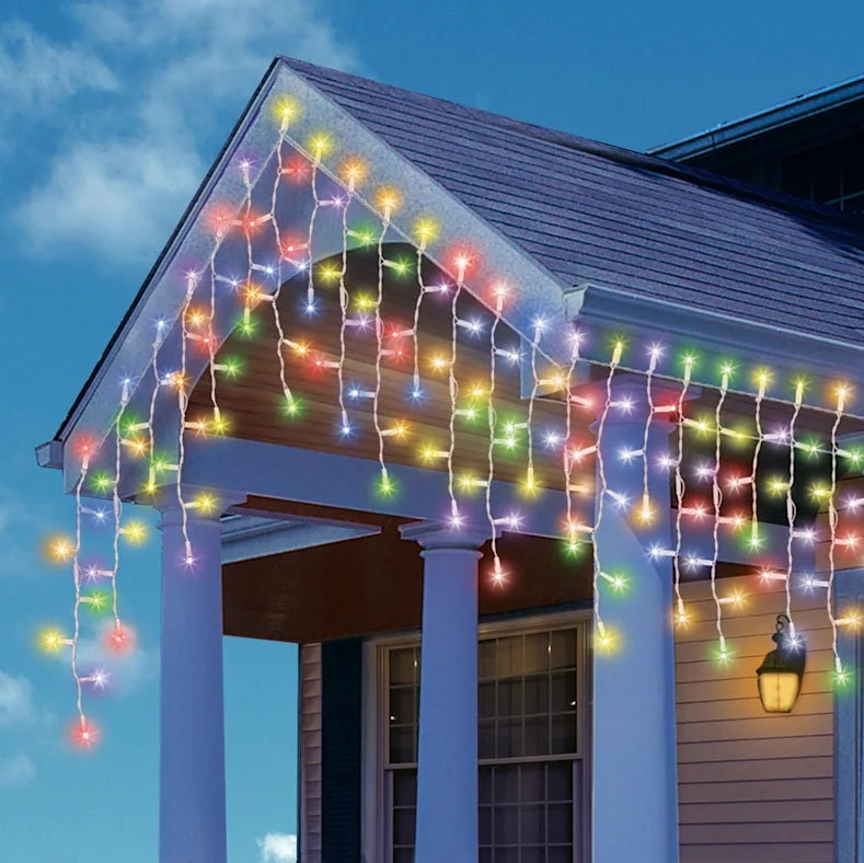 200 Count M5 Mini LED Icicle Drop Lights - Energy Efficient Waterproof Christmas String Lights for Indoor & Outdoor Holiday Decorations
