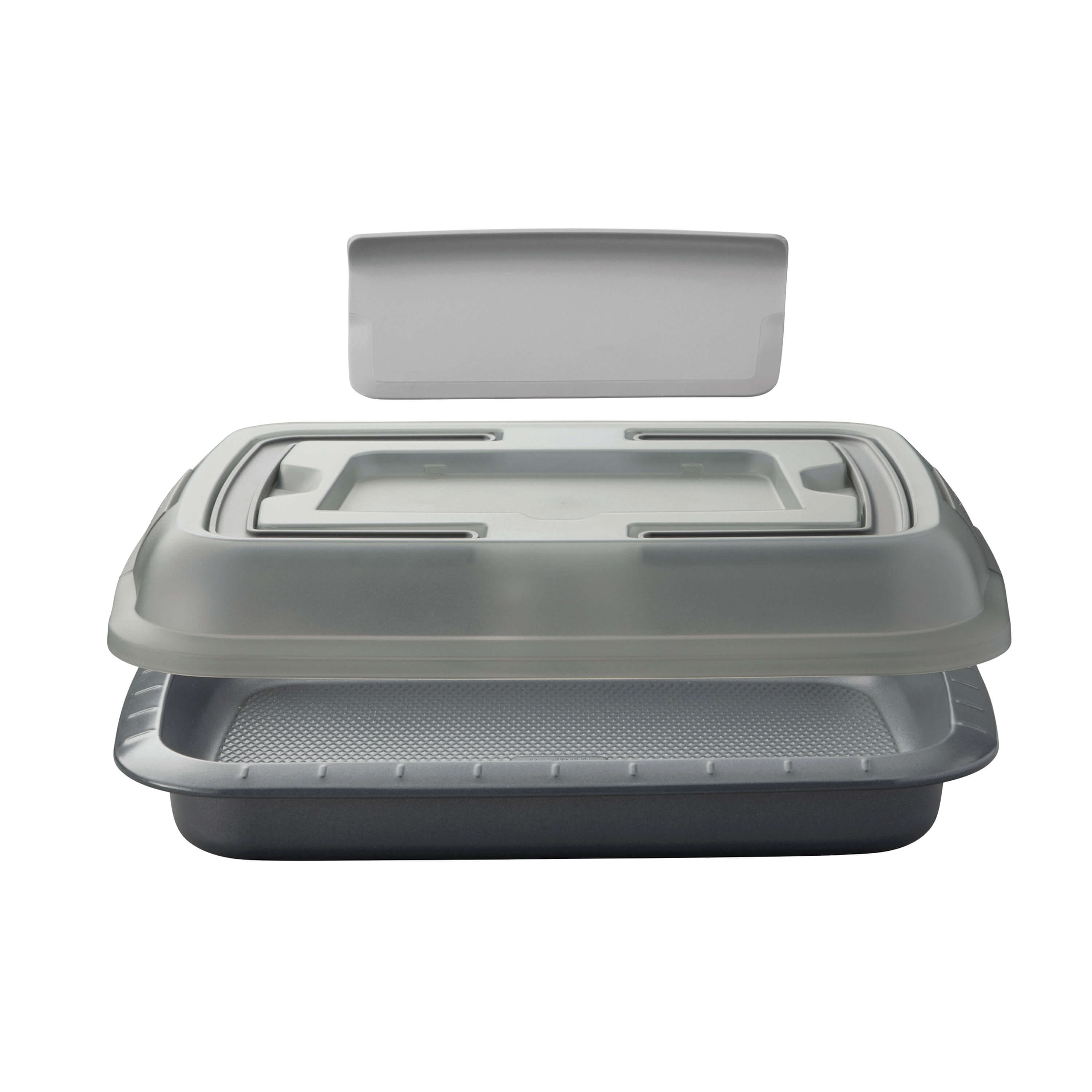 BergHOFF GEM Non-Stick Covered Cake Pan with Slicer - 10 Inch Round Baking Pan for Cakes, Pies & Desserts - Perfect for Home Baking, Parties & Holiday Cooking