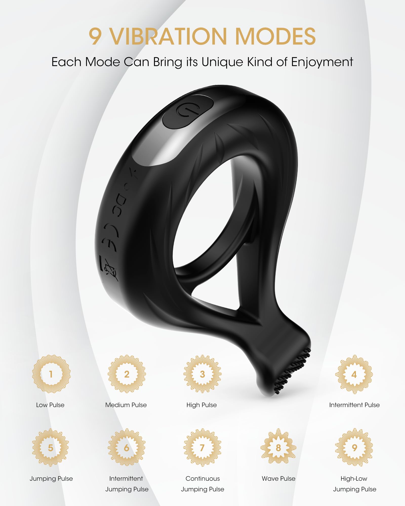 Powerful Vibrating Cock Ring for Men & Couples - Flexible Silicone Penis Ring with 9 Vibration Modes for Enhanced Pleasure, Clitoral & Testicle Stimulation | Perfect for Romantic Nights & Spicing Up Intimacy