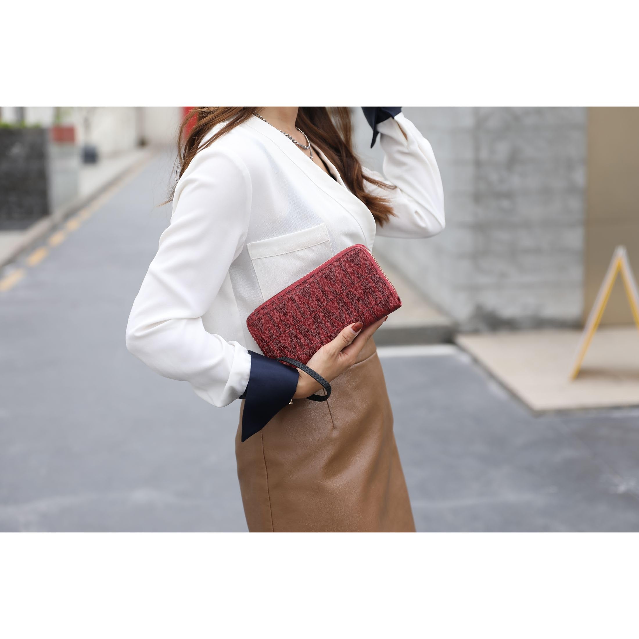 MKF Collection Vegan Leather Wristlet Wallet for Women - Small RFID Blocking Credit Card Holder with Zipper Coin Pocket, Slim Wallet Purse & Handbag by Mia K | Perfect for Everyday Use, Travel, and Gift Giving