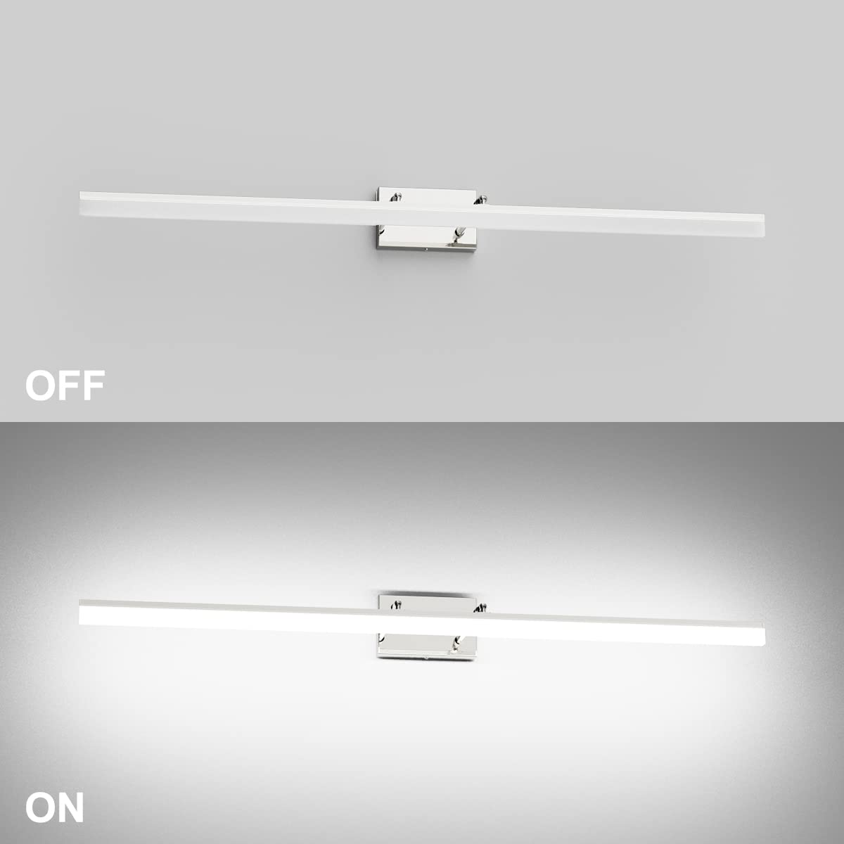 Aipsun 48 Inch LED Vanity Light - Adjustable Bathroom Mirror Lighting Fixture, Chrome Modern Vanity Light 5500K for Makeup, Shaving & Grooming - Perfect for Bathroom, Dressing Room & Salon