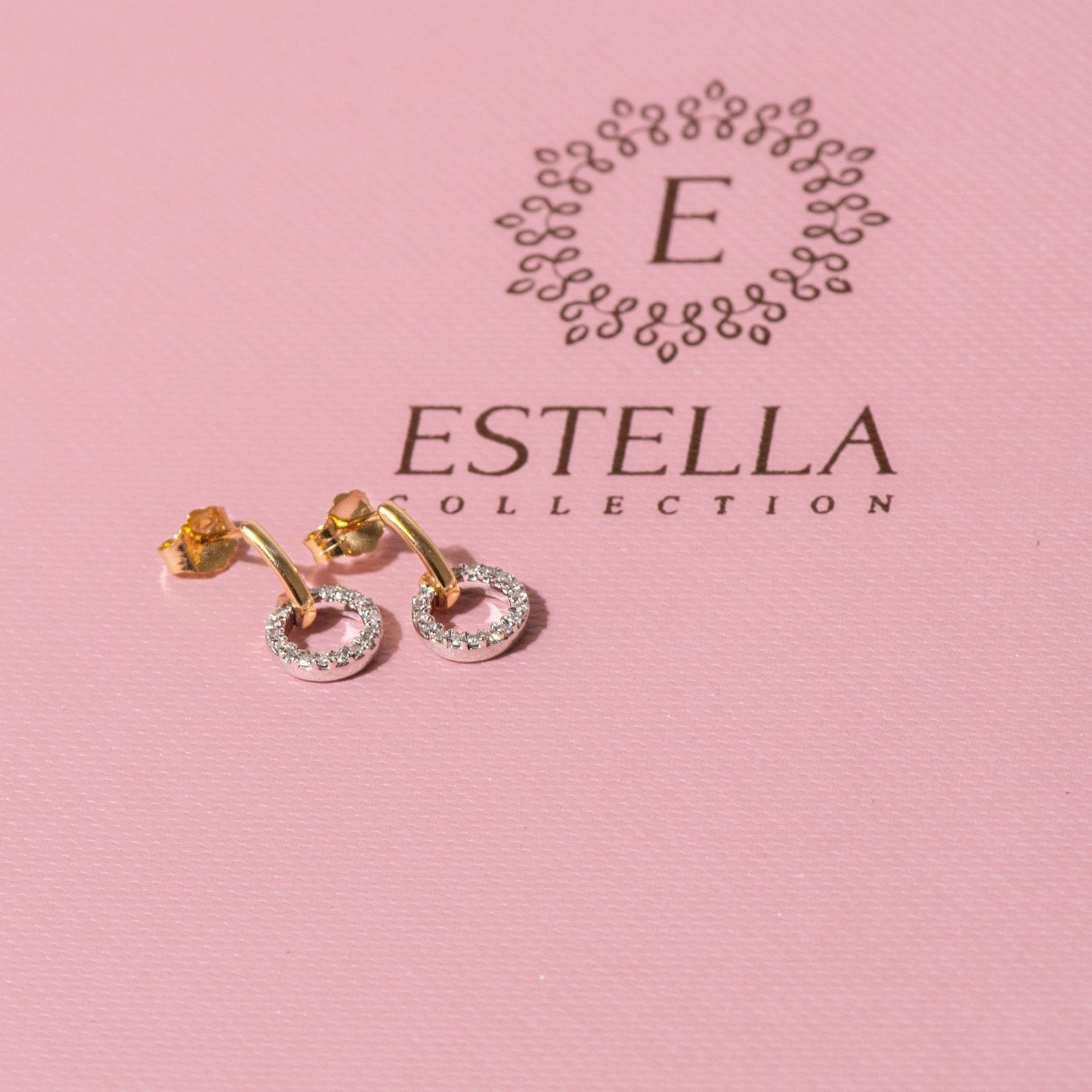 10K Yellow Gold Diamond Eternity Circle Stud Earrings for Women - Elegant Dangling Hoop Earrings for Wedding, Anniversary & Special Occasion Gifts