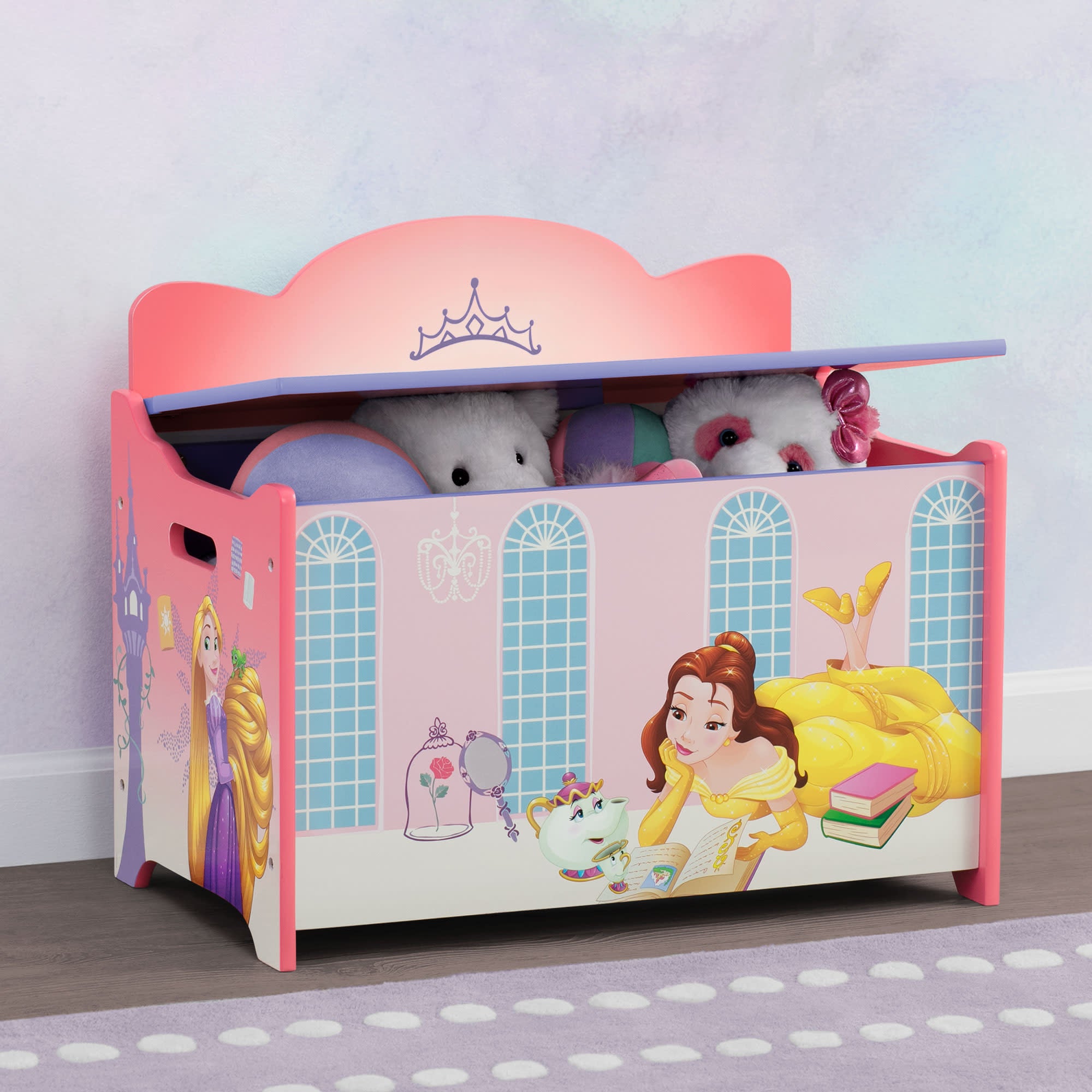 Princess Deluxe Toy Box - Large Storage Organizer for Girls' Room | Perfect for Dolls, Stuffed Animals & Kids Toys Organization