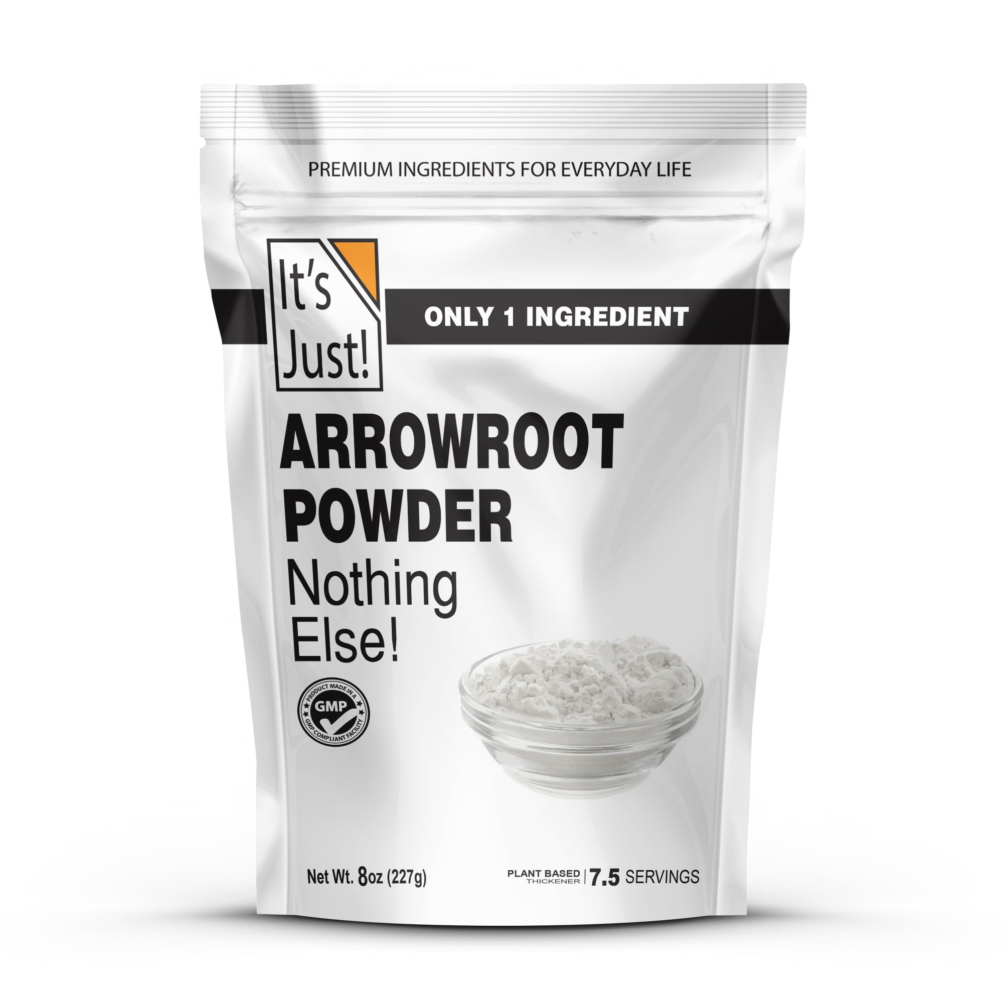Organic Arrowroot Powder 8oz - Gluten-Free, Non-GMO, Dairy-Free Natural Thickener - Perfect for Baking, Cooking & as Cornstarch Substitute - Vegan & Paleo Friendly