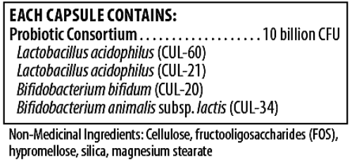 Genestra HMF Forte Probiotic 10 Billion CFU - 120 Veggie Caps for Digestive Health & Immune Support - Supports Gut Flora Balance for Adults & Kids