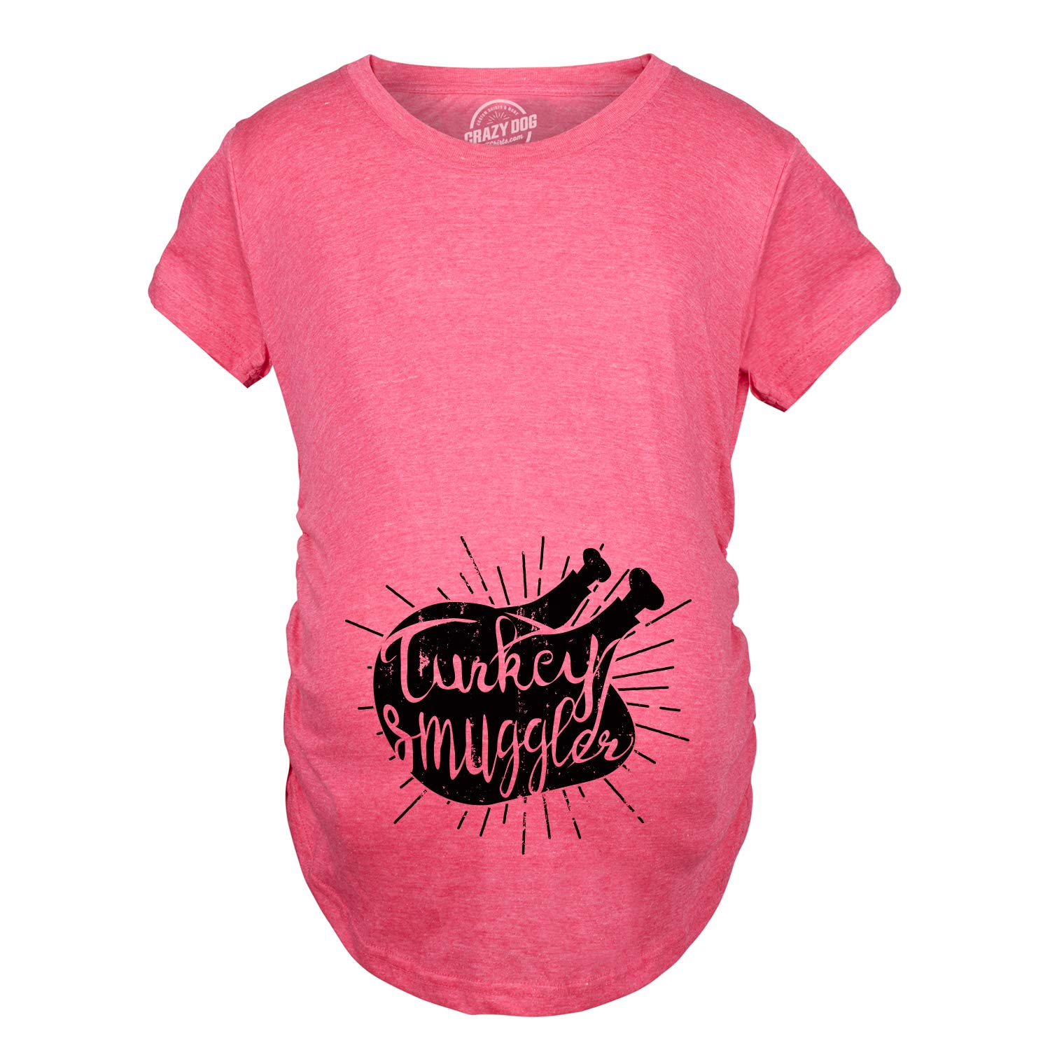 Funny Turkey Smuggler Thanksgiving T-Shirt for Pregnant Women - Cute Maternity Tee for Baby Announcement & Holiday Parties