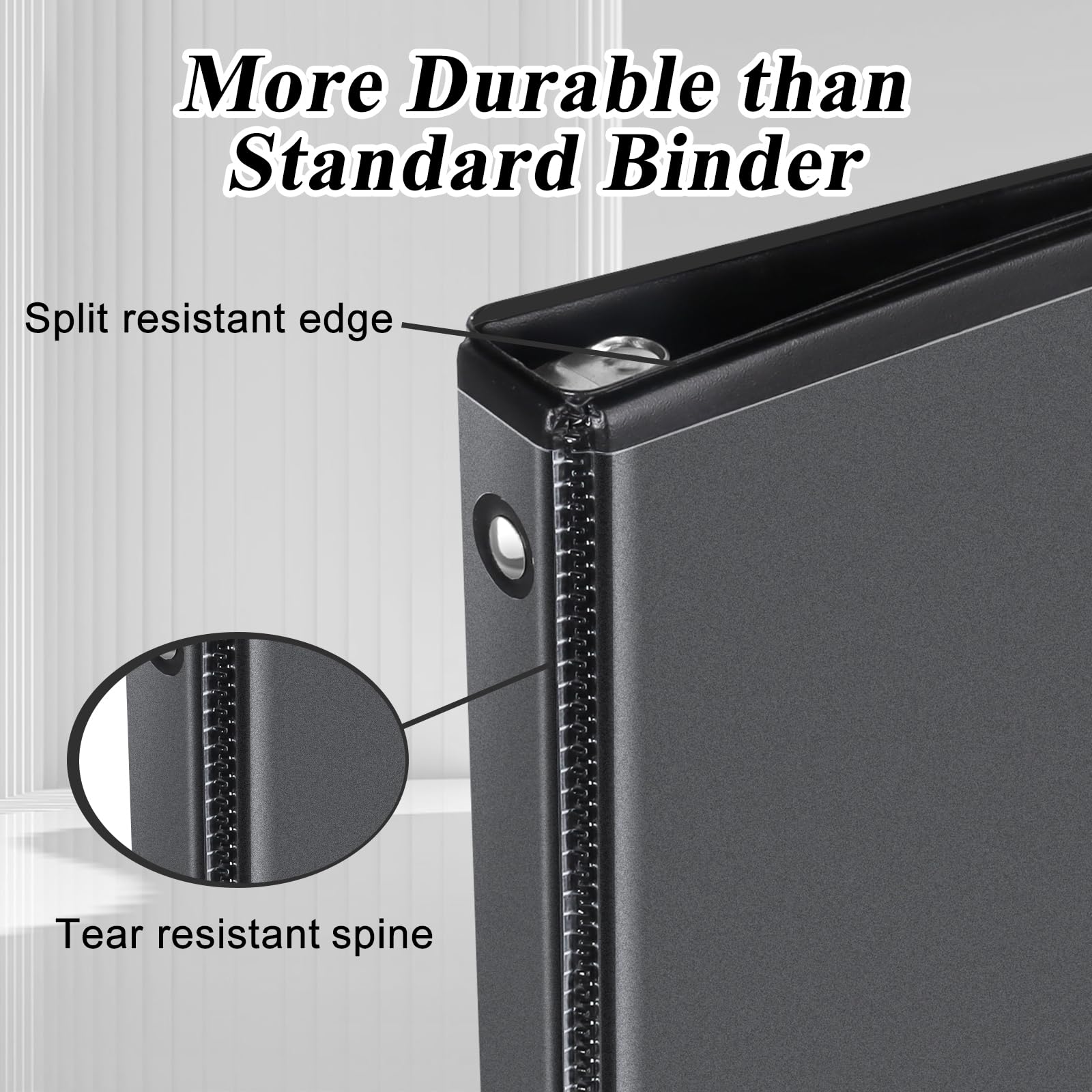 1-Inch Round Ring Binder 12-Pack - Black 3-Ring Binder for Letter Size Paper, School Supplies, Office Organization & Presentation Documents | Durable for Classroom, Work & Home Use