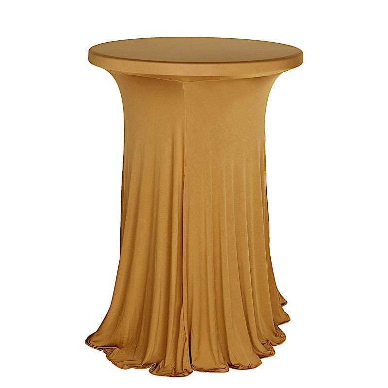 Natural Wavy Spandex Cocktail Table Cover - Stretchable Tablecloth for Party Decor, Wedding Reception & Home Dining