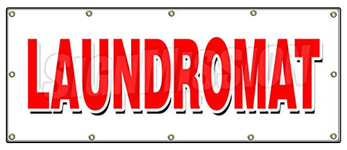 48x120 Laundromat Banner Sign - Wash, Fold, Coin Laundry & Dry Cleaning Services - 24 Hour Open - Perfect for Laundromats, Dry Cleaners & 24/7 Self-Service Laundry Businesses