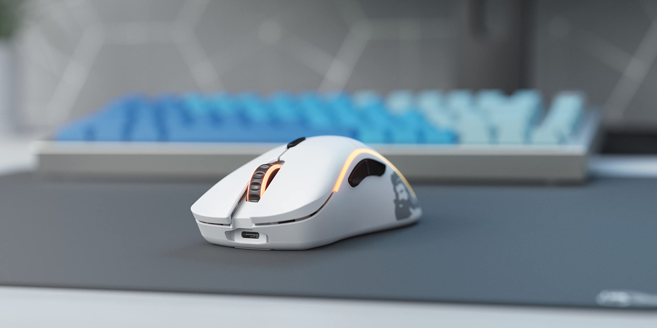 Glorious Model D Wireless Gaming Mouse - 69g Ultra Lightweight, Ergonomic RGB Gaming Mouse with Matte White Finish (Renewed) - Perfect for FPS, MOBA & Esports Gaming