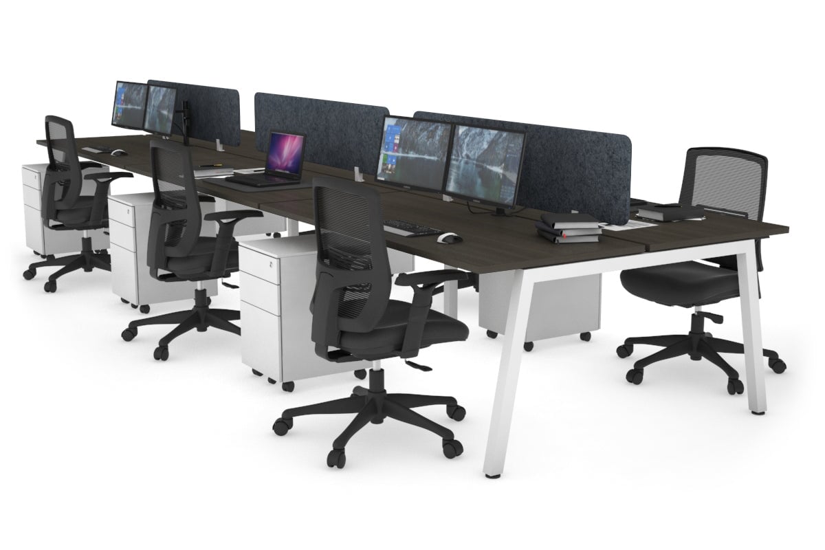 6-Person Office Workstation Desk - 1800L x 700W Dimensions - Ideal for Collaborative Workspaces & Team Projects