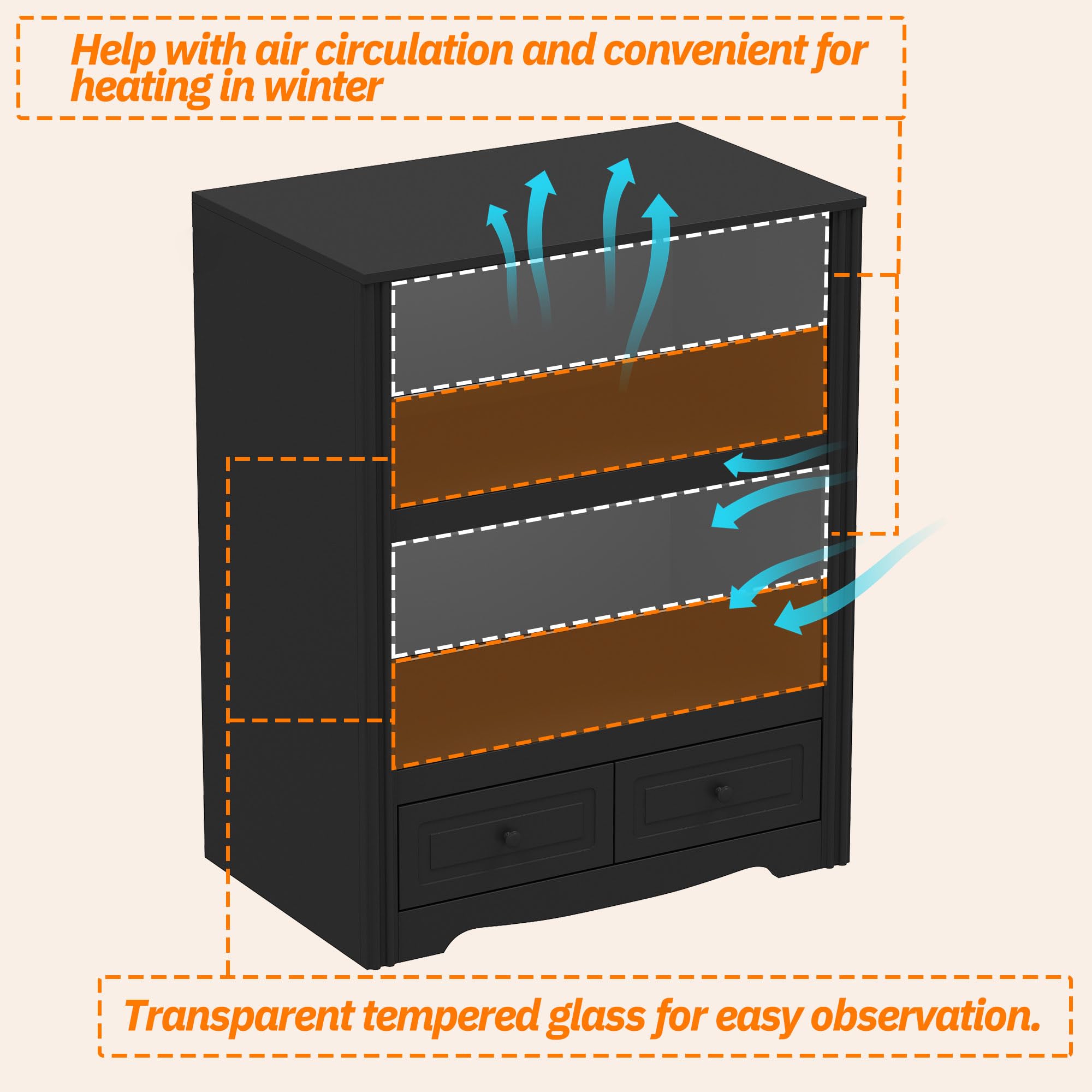 Premium Guinea Pig Cage & Small Animal Habitat - 2-Tier Hamster Cage with Large Drawers | Durable Critter Nation Style Enclosure for Rabbits, Ferrets & Rodents | Perfect for Pet Observation & Home Decor (Black)