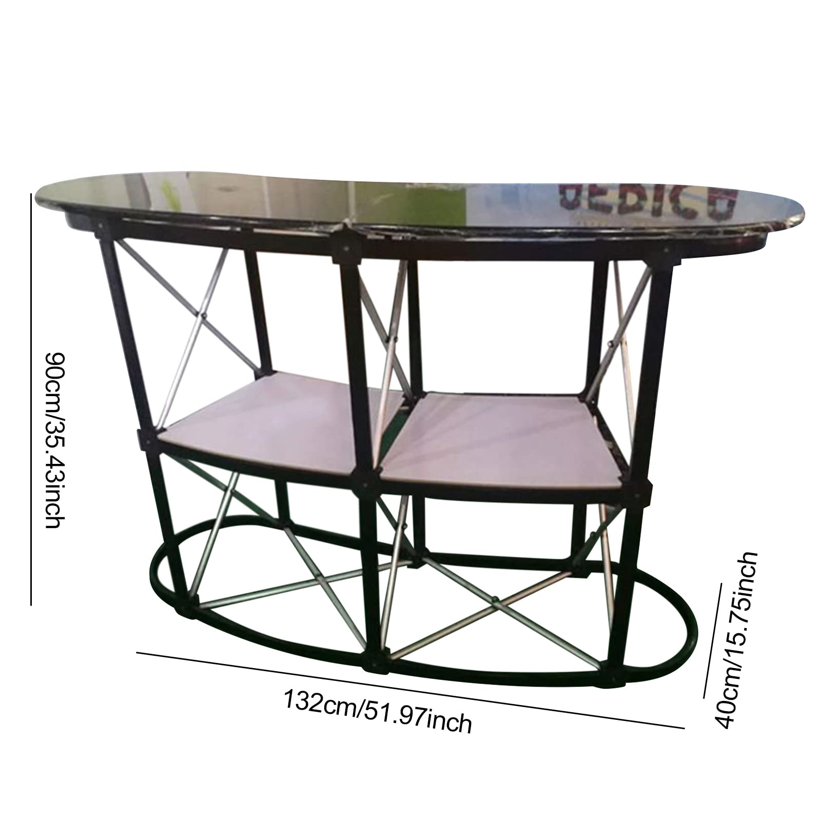 51 Inch Foldable Pop Up Display Table with Storage Shelf - Portable Trade Show Counter for Retail, Salon, Lobby & Store Promotions | Perfect for Exhibitions, Events and Commercial Displays