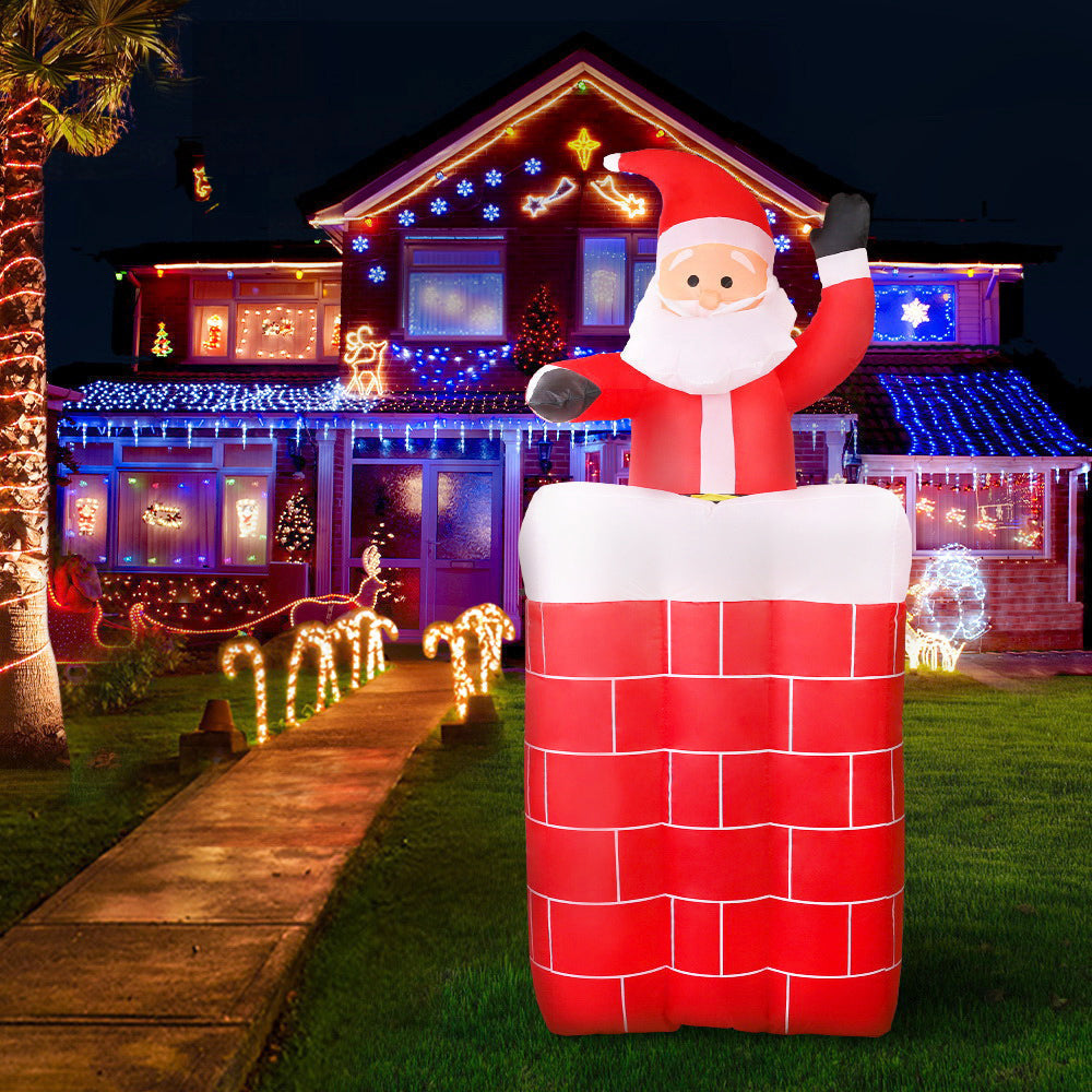 1.8M Christmas Inflatable Archway with Santa - LED Lighted Outdoor Xmas Decorations for Yard, Garden & Holiday Party Decor