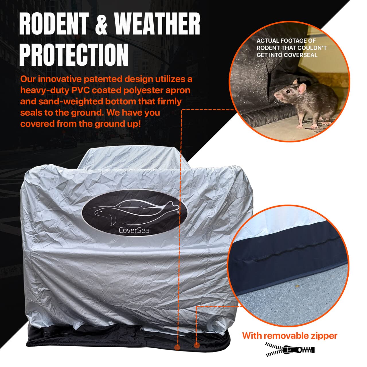 Heavy Duty Truck Cover - Wind & Weather Resistant, Patented Weighted Ground Conforming Apron Seal, 360° Full Protection for Long Bed Trucks (260