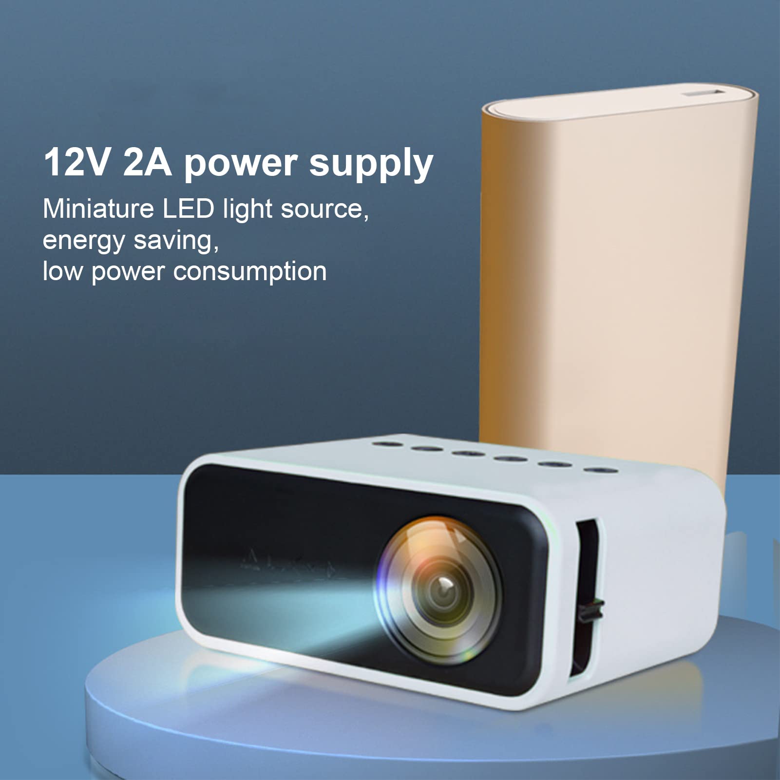 RajoNN Mini Portable LED Projector - 1080P HD Movie Projector for Home Theater, Outdoor Camping & Laptop Presentations (Yellow)