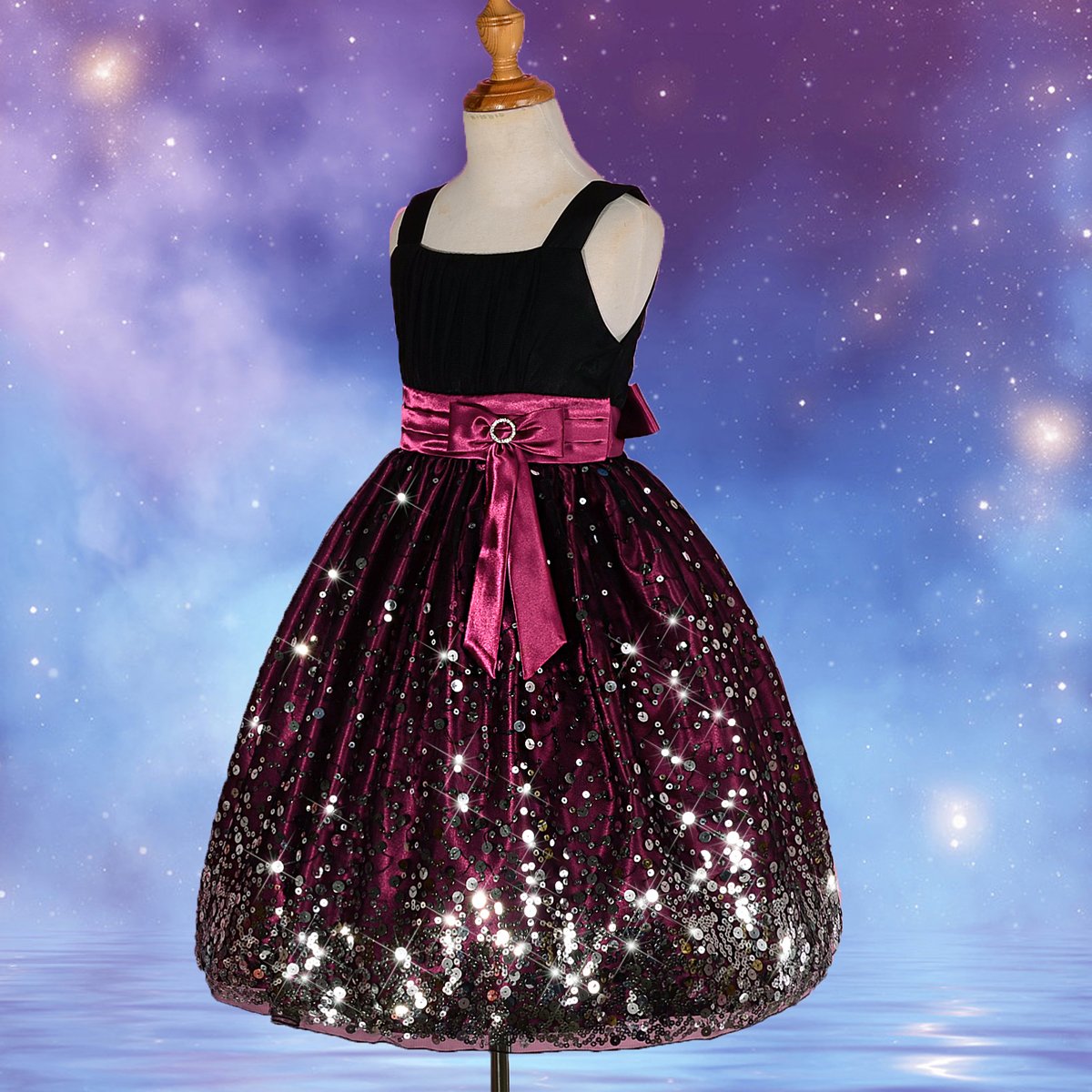 Elegant Daisy Girls' Sequined Pageant Dress for Birthday Party & Prom - Perfect for Pageants, Special Occasions & Formal Events