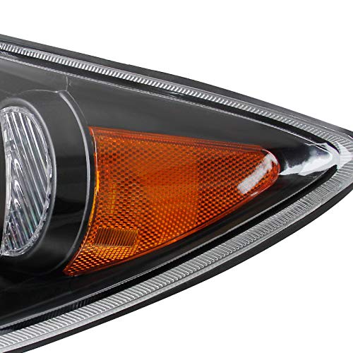 2005-2006 Toyota Camry Base LE SE XLE Replacement Headlights - Black Housing with Clear Lens & Amber Turn Signals | Perfect for Night Driving & Car Upgrades