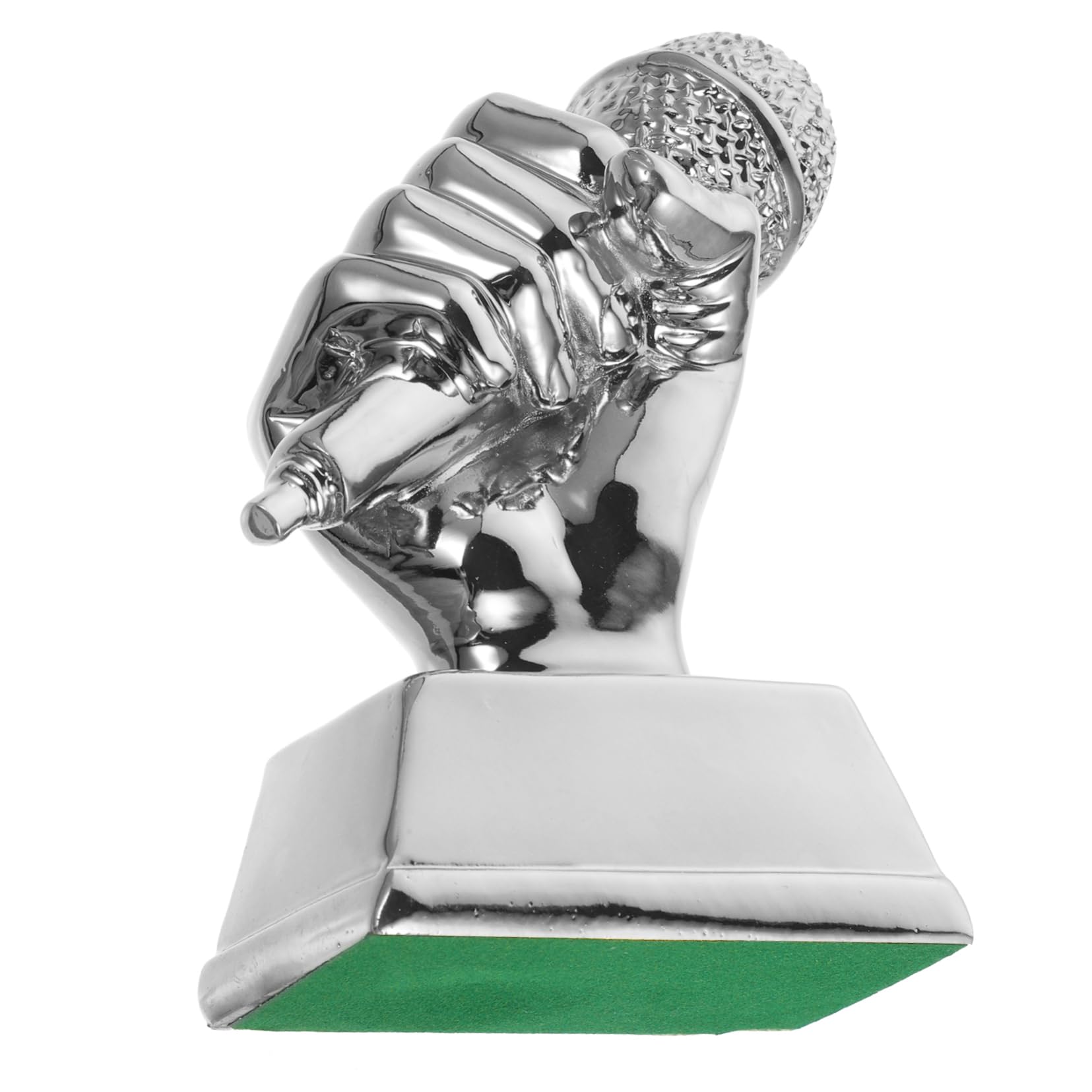 Yardwe 4-Piece Resin Microphone Trophy Set - Mini Microphone Awards for Students, Costume Party Decor, Bedroom & Home Decoration - Perfect for Graduation Gifts, Singing Competition Prizes, and Themed Room Decor