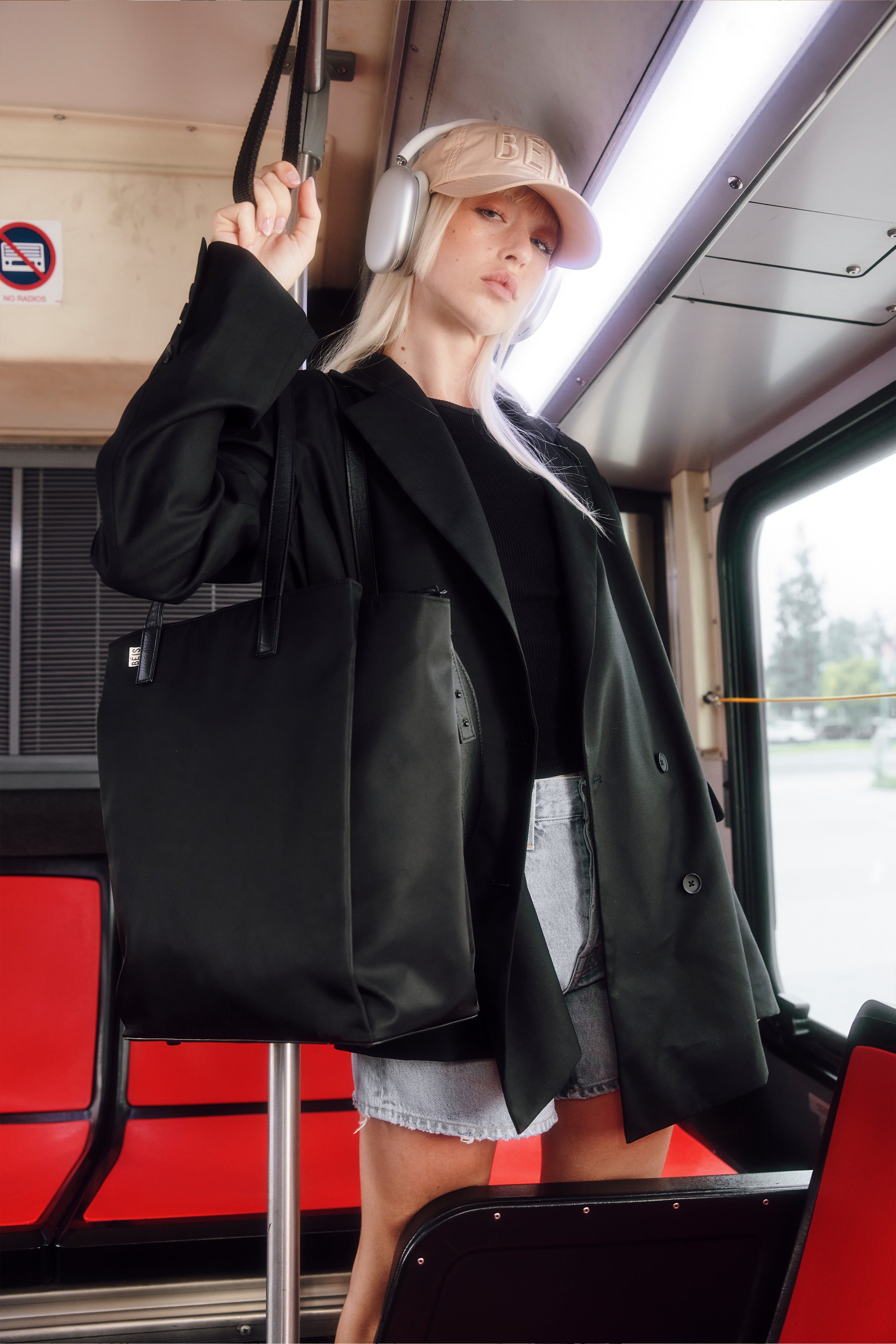 Stylish Black Commuter Tote Bag for Women - Waterproof Work Tote with Laptop Pocket - Perfect for Office, Business Travel & Daily Use
