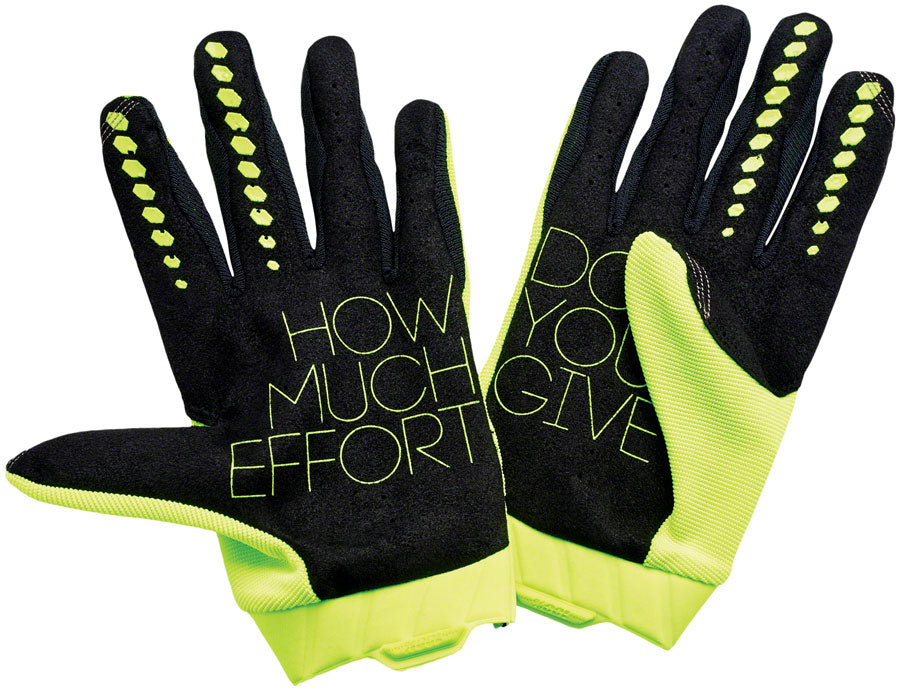 100% Geomatic Gloves - Fluorescent Yellow, Full Finger, Men's Work Gloves, Large Size - Perfect for Construction, Gardening & Outdoor Safety Work