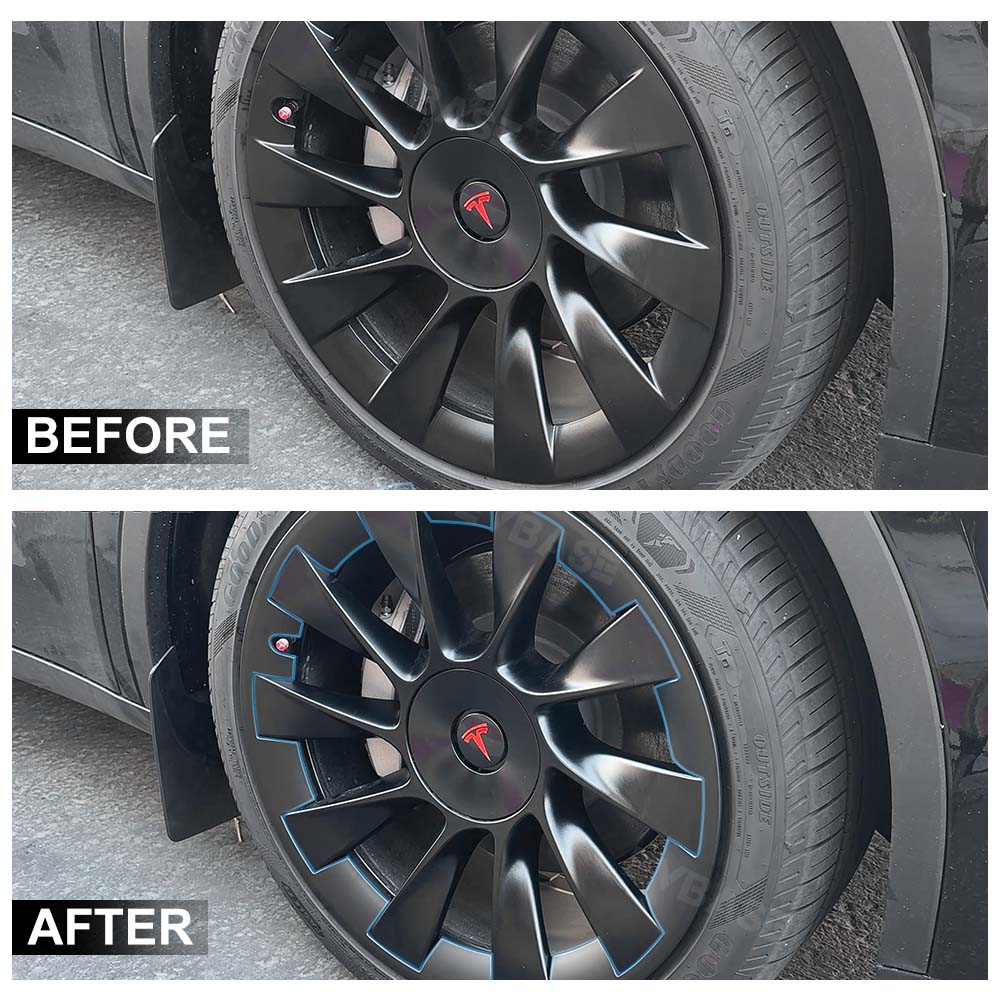 Tesla Model Y 20 Inch RimCase Wheel Protector Kit - Premium Alloy Wheel Protectors for Tesla Model Y (2020-2023) - Prevent Curb Rash & Scratches - Perfect for Urban Driving, Parking & Road Trips