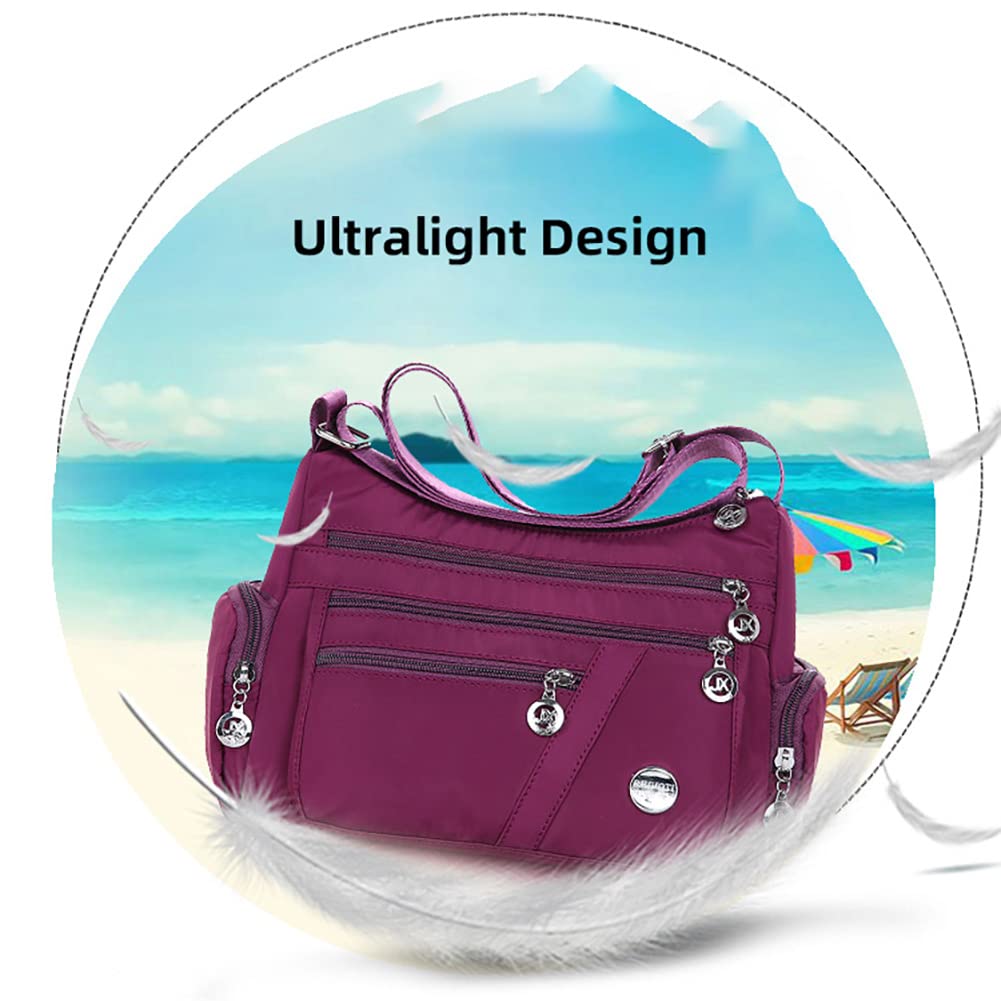 Mudono Women's Crossbody Bag - Nylon Shoulder Purse with Large Capacity | Lightweight Travel Messenger Satchel for Everyday Use, Commuting & Vacation