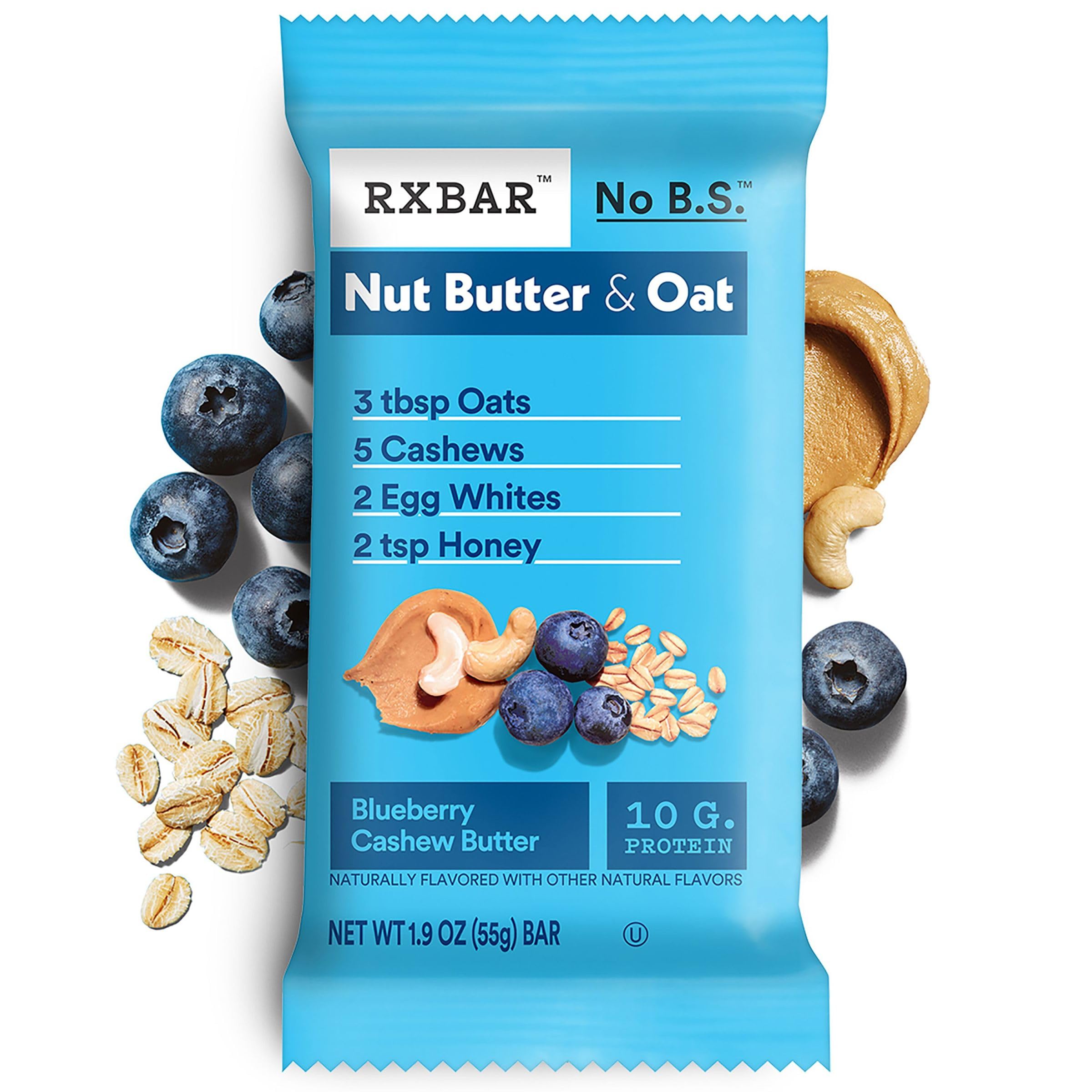 RXBAR Protein Bars - Blueberry Cashew Butter, 12 Pack for Workout & Snacking
